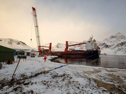 King Edward Point Billesborg Moored Up at the Wharf_
